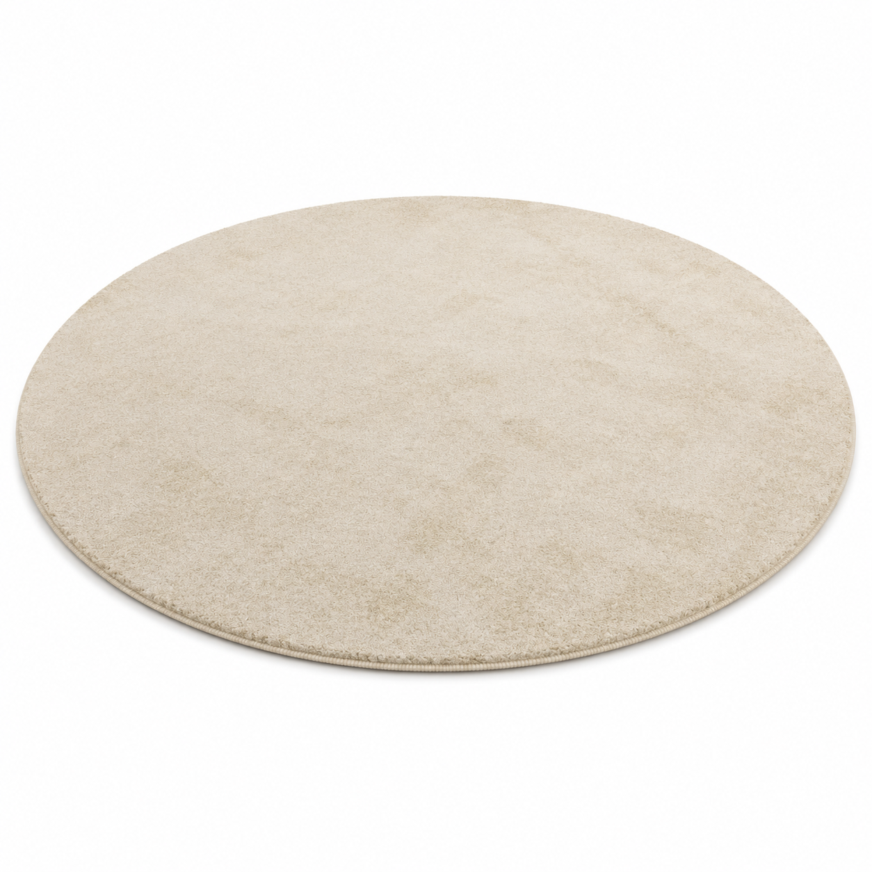 Niva – Runder Hochflor-Teppich in Creme