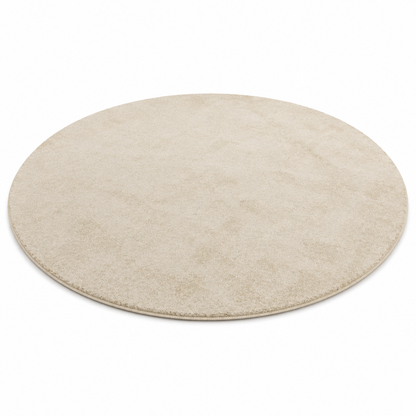 Niva – Runder Hochflor-Teppich in Creme