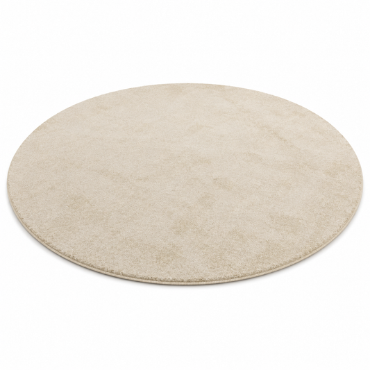 Niva – Runder Hochflor-Teppich in Creme